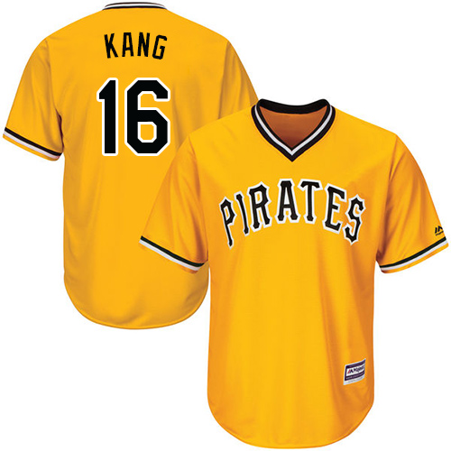 Pirates #16 Jung-ho Kang Gold Cool Base Stitched Youth MLB Jersey - Click Image to Close